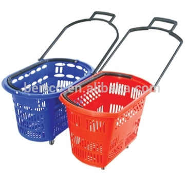 High quality plastic hand basket,shopping baskets on wheels,rolling shopping basket